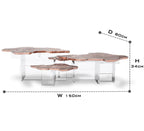 Luxury Designer Coffee Table with Hand-Painted Artistic Top & Sculptural Brass Base Center Tea Table