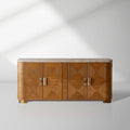 Buffet en bois Kensley Gris Emperador avec meuble de rangement