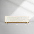 Water Pelagic Sculpted Media Console Sideboard Washed Oak TV Stand Storage Drawers Cabinet
