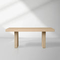 Table de salle à manger rectangulaire Calvin en chêne, style rustique moderne