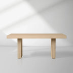 Table de salle à manger rectangulaire Calvin en chêne, style rustique moderne
