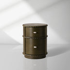 Cylindrical Pierro Nightstands Brazilian Quartzite Top Bedside Table Storage Cabinet