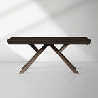 Powell Doppel-Ausziehtisch aus Holz mit Stahlgestell