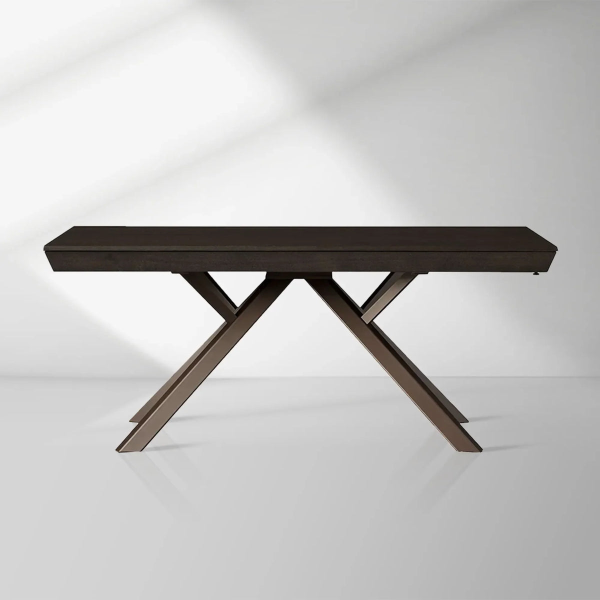 Powell Doppel-Ausziehtisch aus Holz mit Stahlgestell