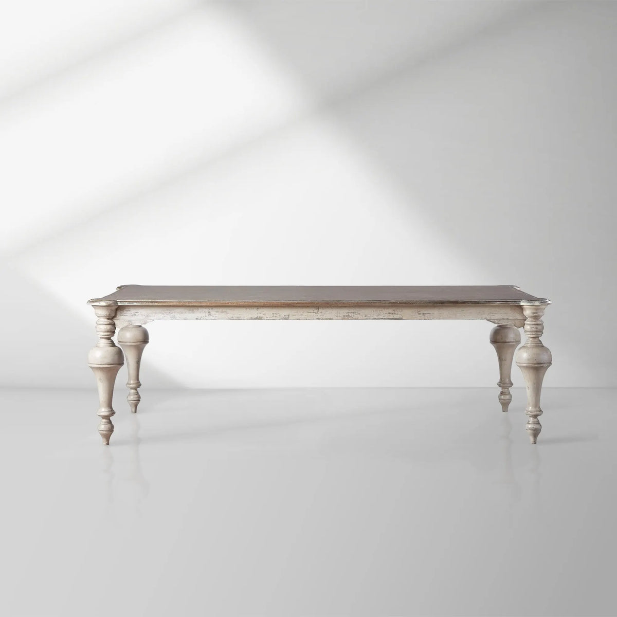 Table de salle à manger Alessia Bell'Arte en peuplier massif, style rétro antique