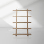 Paleta Open Storage Bookcase Solid Oak Wood Display Tall Cabinet