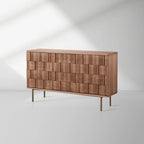 Ariel Sideboard mit gewebter Textur, Holz, 3 Türen, Aufbewahrung, Anrichte, Eingangsschrank