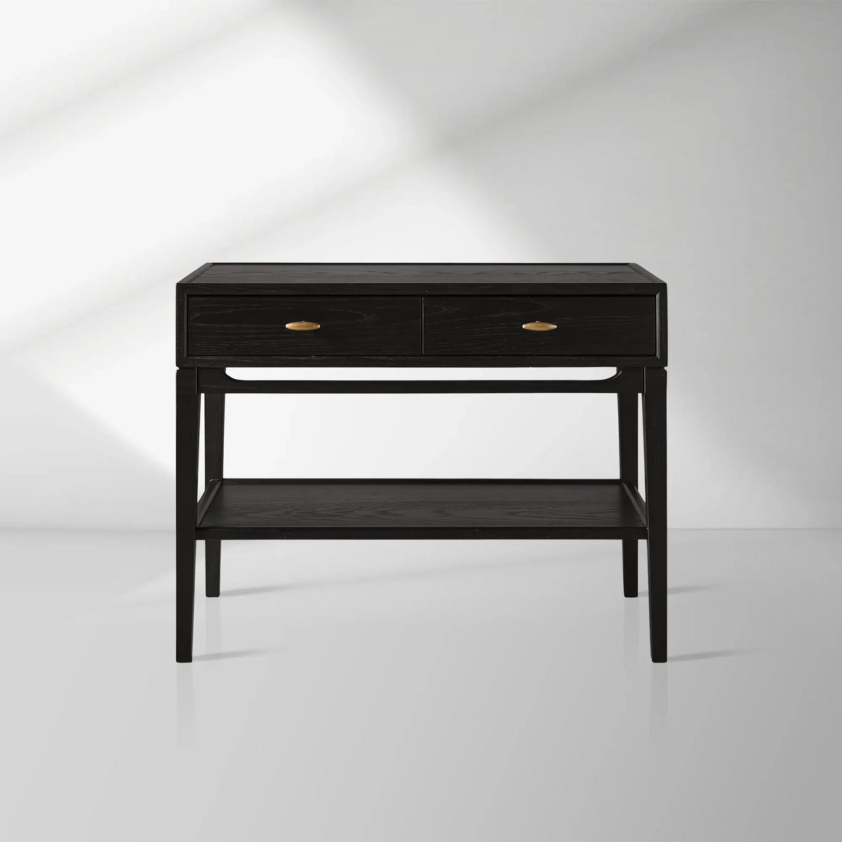 Brock Nightstand with Solid Ash Wood Bedside Nightside Table 2-Drawer Cabinet Mid-Century Modern Style