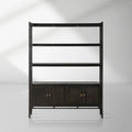 Brock Offenes Bücherregal, Mid-Century-Bücherregal aus Holz, Wohnzimmer-Ausstellungsregal mit Schublade
