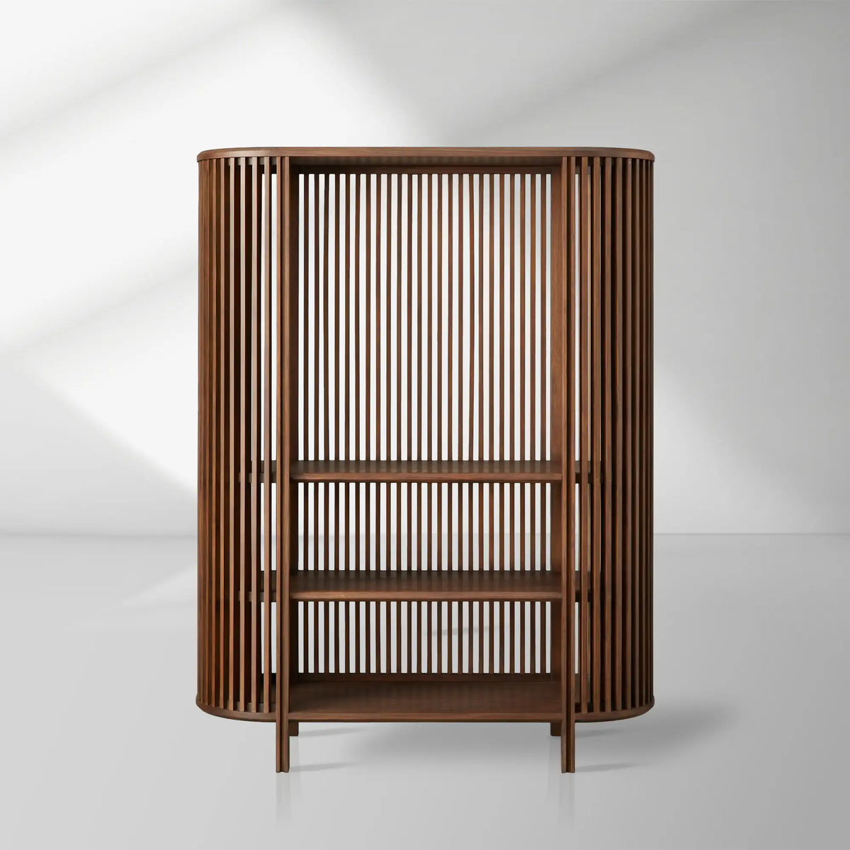 Paige Wood Living Book Display Cabinet Sideboard Open Storage Entryway Cabinet