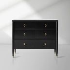 Lavenir Wood Französische Kommode mit sechs Schubladen, modernes, minimalistisches Eingangs-Sideboard