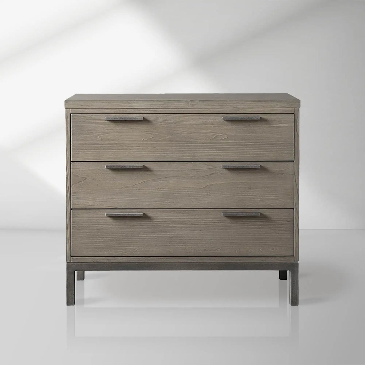 Palmer Large Nightstand with Oak Wood Nightside Table Bedroom 3-Drawer Cabinet