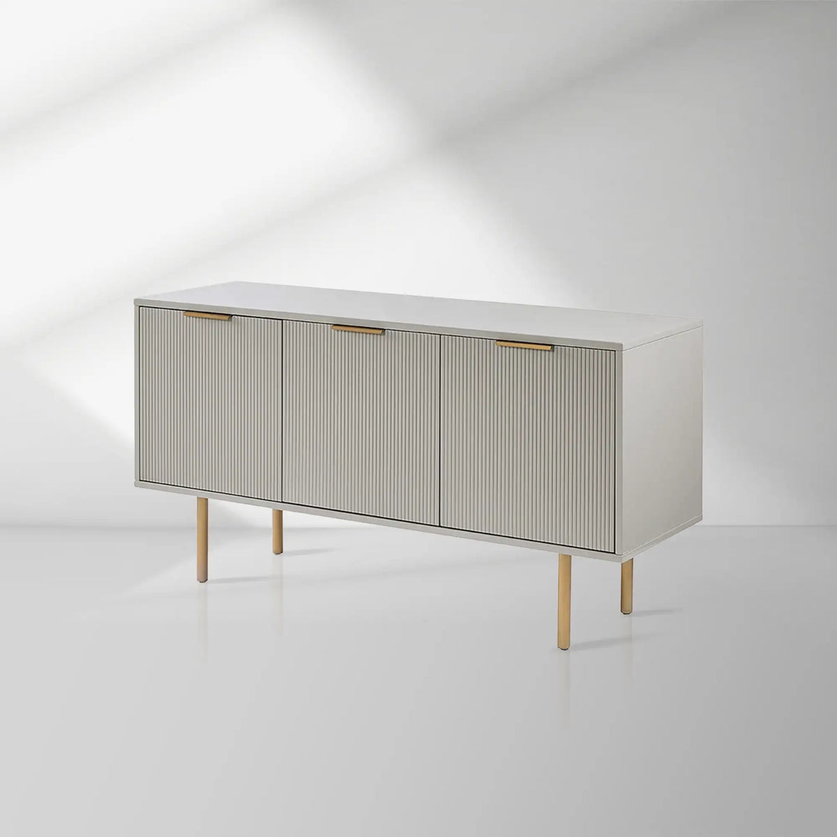 Doroda Holz Sideboard Hochglanz Grau Anrichte Modern TV-Schrank Eingangsschrank