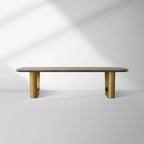 San Germani 72" Couchtisch mit Carrara Marmorplatte Rennes Metallgestell