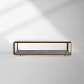 Max Rectangular Glass Coffee Table Faux Shagreen Center Tea Table