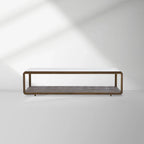 Max Rectangular Glass Coffee Table Faux Shagreen Center Tea Table