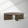 Bowie Coffee Table with Hammered Cast Aluminum Sofa Center Tea Table in Antiqued Bronze