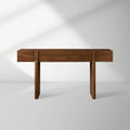 Console d'entrée Callan en bois de noyer massif, style rustique, pour couloir