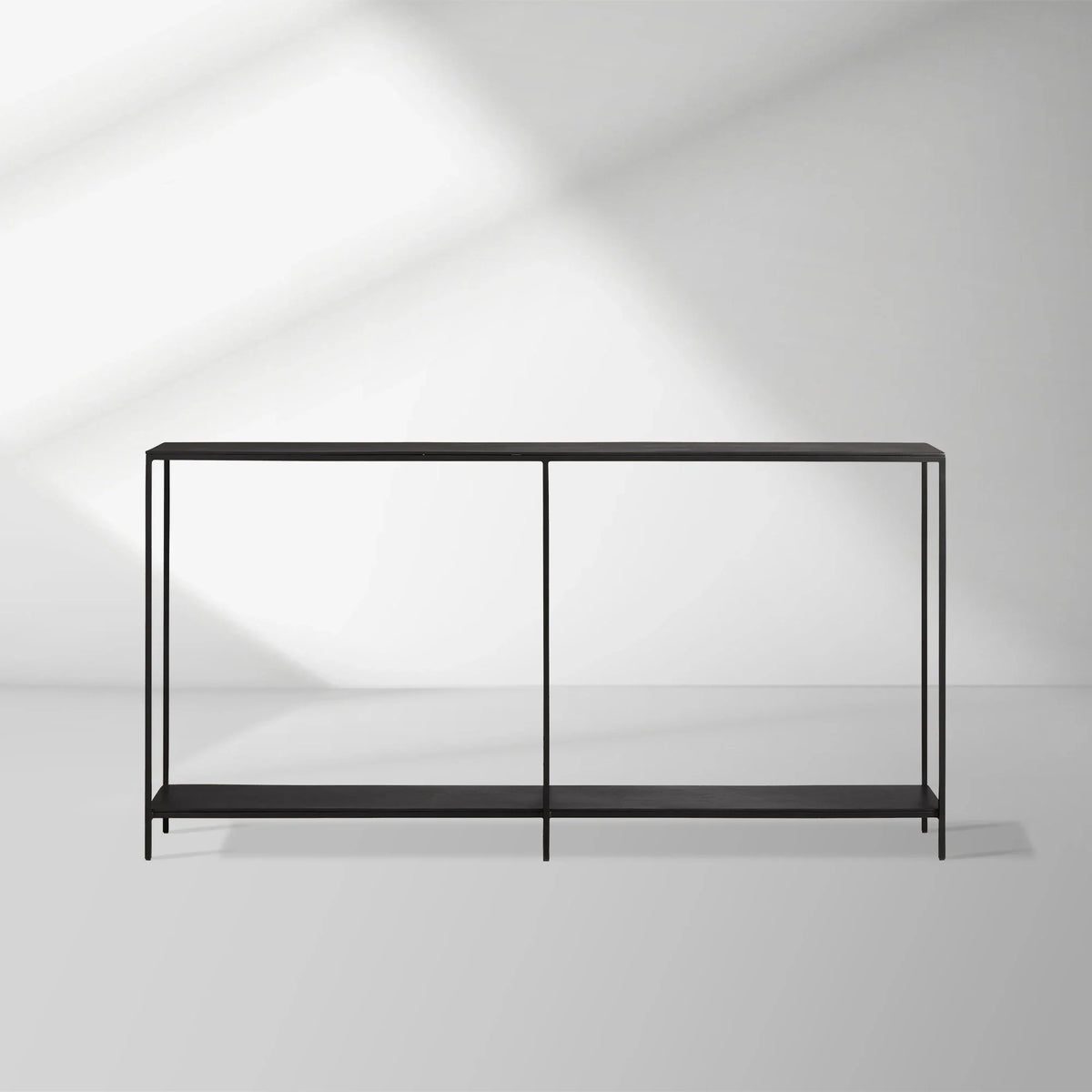 Kavali Metal Entryway Console Table Solid Iron Frame Hallway Entrance Table Elegant & Simple Style