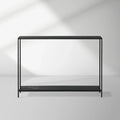 Kavali Slim Metal Entrance Console Table Solid Iron Frame Aluminum Surface Hallway Entryway Table