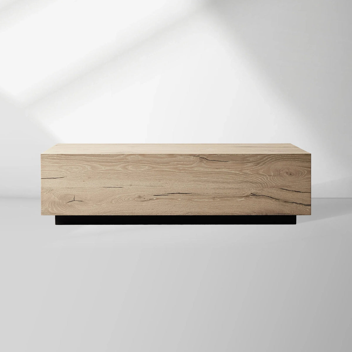 Sullivan Rectangle Coffee Table with Solid Oak Wood Center Tea Table Cocktail Table Rural Style