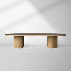 Astor Coffee Table with Marble Top Oval Wood Base Sofa Center Tea Table