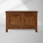 Stefania Pappelholz-Buffet-Sideboard mit handbemalten Blumen, Wohnzimmer- und Eingangsbereich-Schrank