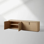 Caden Stone Top TV Stand Media Console Side Cabinet Television Storage Unit Wood Sideboard with 4-Door Modern Style