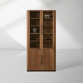 Piermont Glass Door Display Storage Cabinet Modern Bookcase Wood Tall Curio Cabinet Dining side China Cabinet