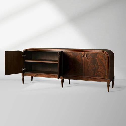 Frances Vintage Mahogany Sideboard Buffet with Media Cabinet Storage