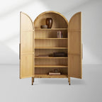 Hattie Burl Hoher Schrank Wohnzimmer Aufbewahrungsschrank aus natürlichem Holz 