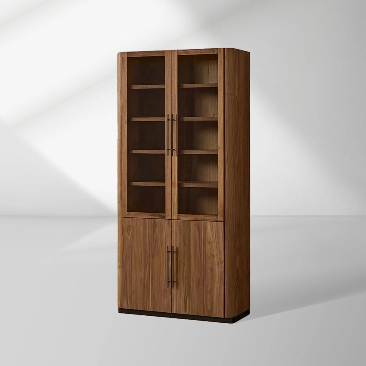 Piermont Glass Door Display Storage Cabinet Modern Bookcase Wood Tall Curio Cabinet Dining side China Cabinet