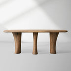 Soumaya Primavera Top Entryway Console Table Mahogany Legs Wood Organic Modernism Style Hallway Entrance Table