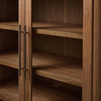 Piermont Glass Door Display Storage Cabinet Modern Bookcase Wood Tall Curio Cabinet Dining side China Cabinet