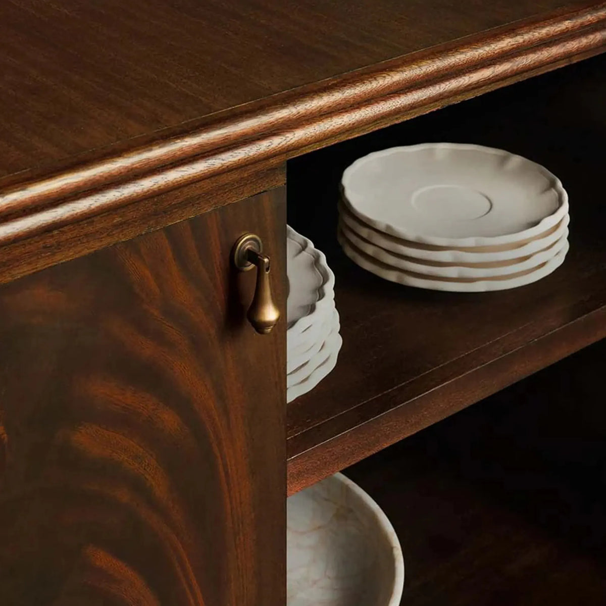 Frances Vintage Mahogany Sideboard Buffet with Media Cabinet Storage