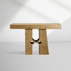 Table console d'entrée Sydney en aluminium sculptural, style sculptural moderne, table de couloir d'entrée