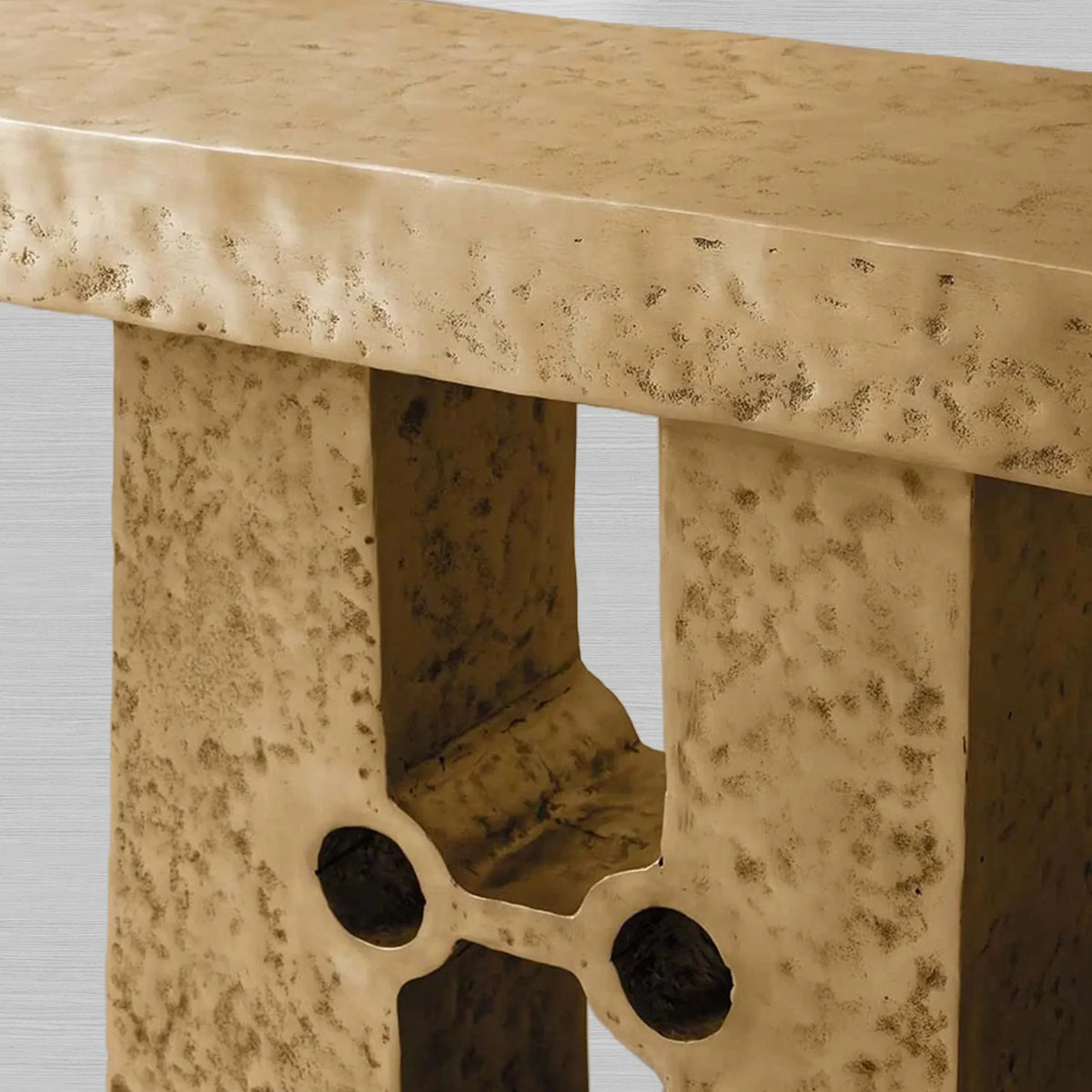 Table console d'entrée Sydney en aluminium sculptural, style sculptural moderne, table de couloir d'entrée
