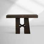 Table console d'entrée Sydney en aluminium sculptural, style sculptural moderne, table de couloir d'entrée
