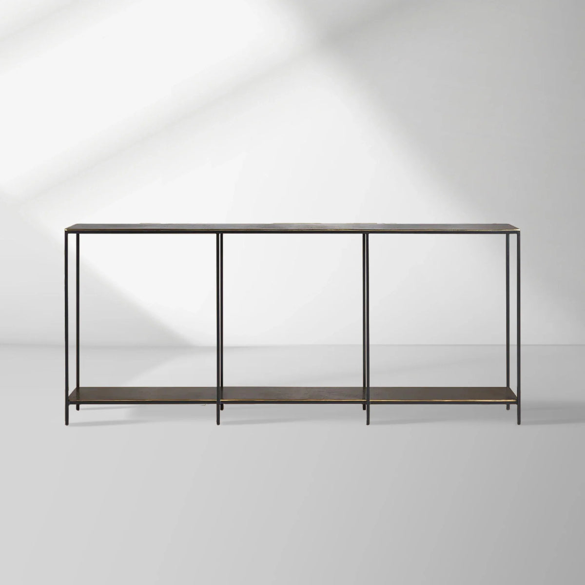 Kavali Metal Entryway Console Table Solid Iron Frame Hallway Entrance Table Elegant & Simple Style