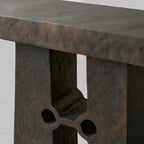 Table console d'entrée Sydney en aluminium sculptural, style sculptural moderne, table de couloir d'entrée