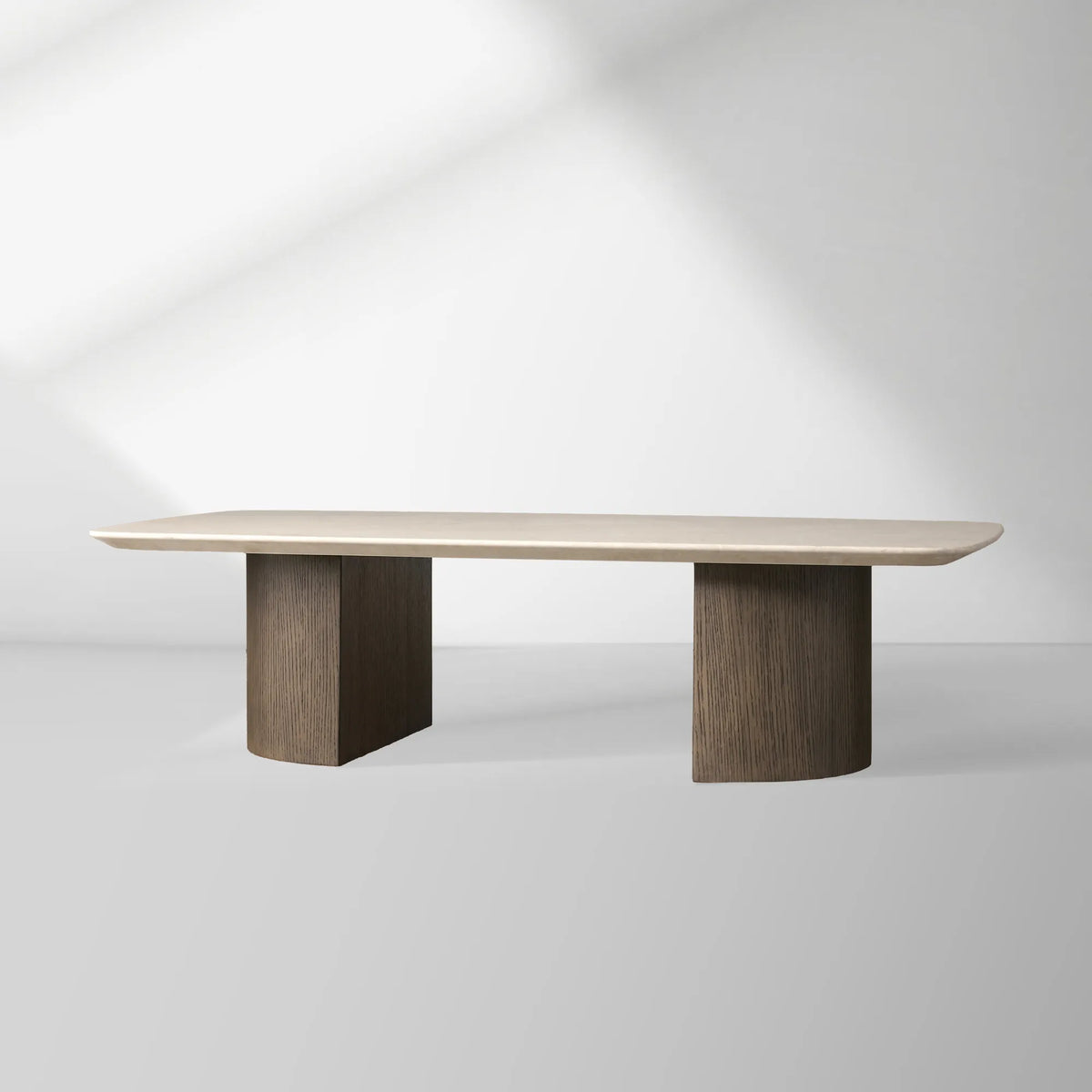 Saint Germain Mix & Match Coffee Table with Marble Top Oak Wood Dauphine Base Cocktail Table Living Room Stone Top Center Tea Table