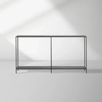 Kavali Metall-Konsolentisch für den Eingangsbereich, massiver Eisenrahmen, Flur-Eingangstisch, elegant & schlichtes Design