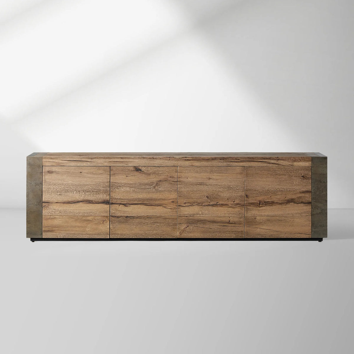 Telluride TV-Schrank aus mexikanischer Eiche, Medienkonsole, Sideboard, TV-Aufbewahrungseinheit aus Holz 