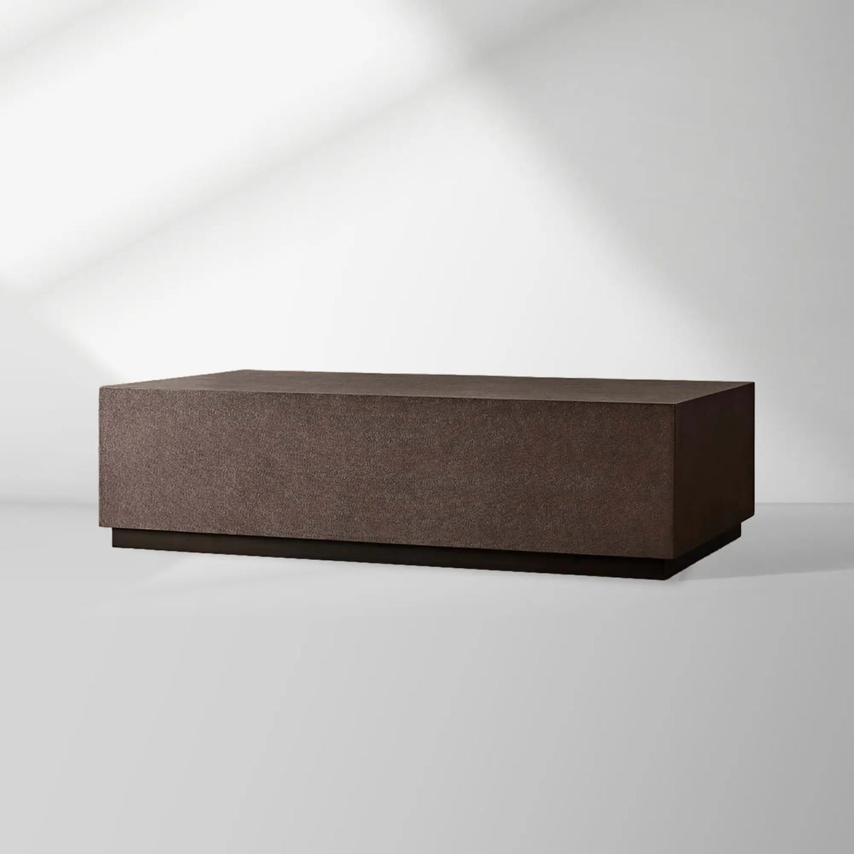 Malone Rectangular Leather Coffee Table with Leather Top & Steel Base Modern Living Room Center Tea Table Cocktail Table