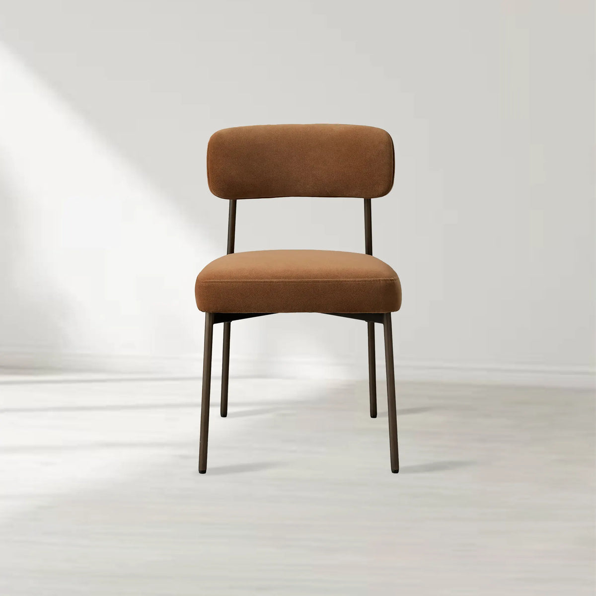 Billie Antiqued Iron Frame Dining Chair with Performance Fabric Cushion Modern Living Room Chairs