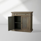 Buffet de salle à manger Cosetta avec motif de fougères peint à la main, en bois antique, meuble d'entrée