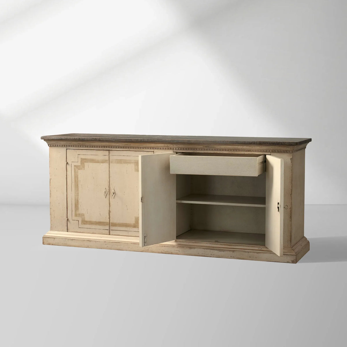 Oriana Bell’Arte Buffet Anrichte Holz Antik Dielen Zwei Schubladen Schrank
