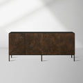 Theota Sunburst Muster Buffet Sideboard Teakholz Rustikaler Eingangsschrank