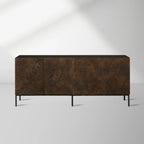 Theota Sunburst Muster Buffet Sideboard Teakholz Rustikaler Eingangsschrank