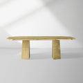 Table de salle à manger Zyra avec onyx vert olive et pierre massive